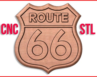 Route 66 3d cnc pattern for your CNC router / STL file