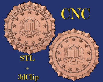 Federal Bureau of Investigation FBI 3D design cnc pattern for your CNC router / STL file