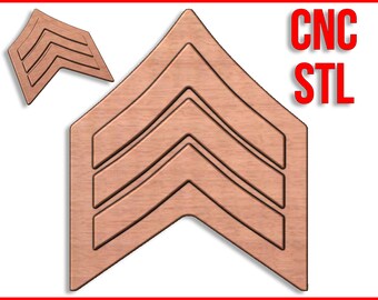 Police Sergeant Chevrons Patch 3d cnc pattern for your CNC router / STL file
