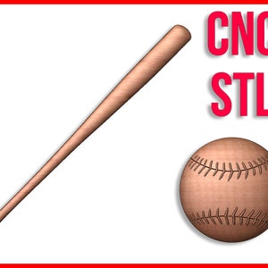 CNC Baseball and Baseball Bat patterns 3D design for your CNC router / stl files