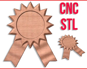 CNC Medal Ribbon pattern 3D design for your CNC router / stl file