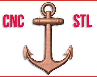 CNC Anchor Nautical Naval pattern 3D design for your CNC router / stl file
