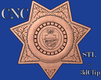 San Bernardino County Sheriff  CNC pattern 3D design for your CNC router / STL file