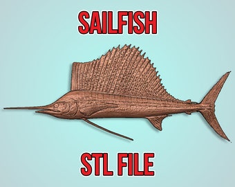 Sailfish 3d cnc pattern for your CNC router / STL file