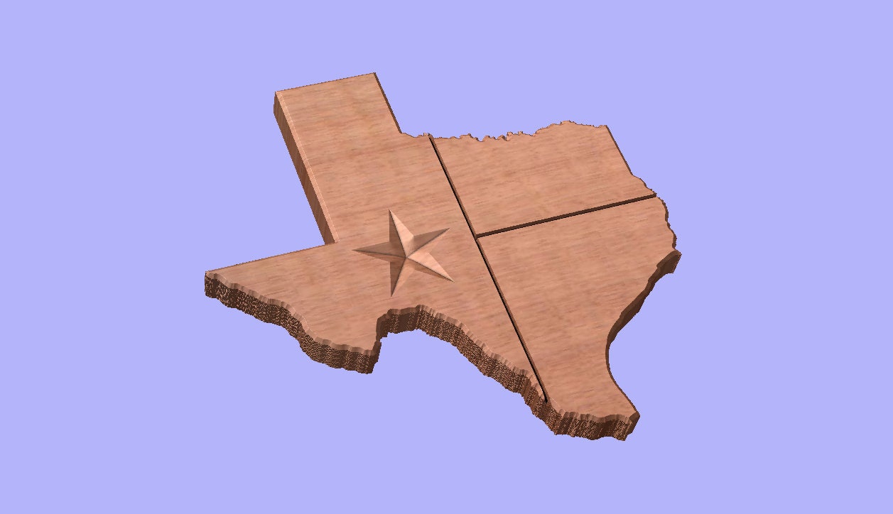 Texas Flag Map CNC Pattern for You CNC Router / STL File - Etsy