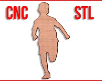 CNC Running Boy Sign Plaque Badge Shield Panel pattern 3D design for your CNC router / stl file