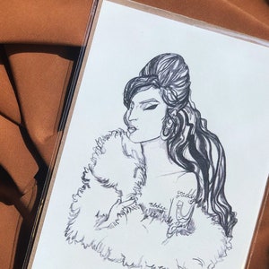 Amy Winehouse Watercolor Portrait Art Print 5 x 7 / Music Icons / Meggy in the Making