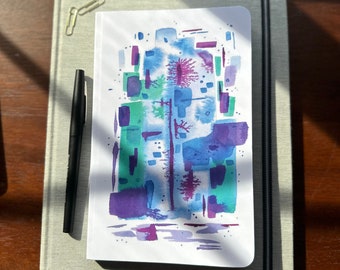 Cuaderno con diseño de paisaje urbano abstracto: Cuaderno con diseño colorido