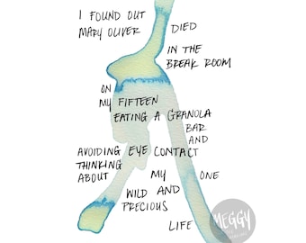 Impresión artística de poema original: pintura abstracta y colorida de poesía para el hogar