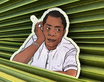 Pegatina de James Baldwin - Vinilo mate de icono literario