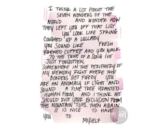 Impresión artística del poema "La Octava Maravilla": poesía moderna abstracta, decoración colorida para el hogar