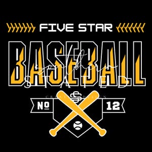 Five Star Baseball With Number