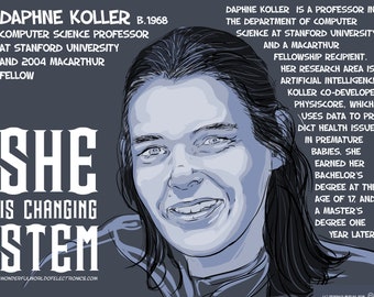 Daphne Koller, cartel digital, serie SHE CHANGED STEM. Archivo descargable (Campaña de financiación)