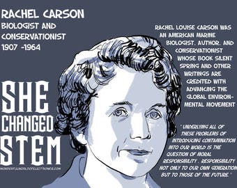 Rachel Carson, digital Poster, SHE CHANGED STEM series. Downloadable file (Funding Campaign)