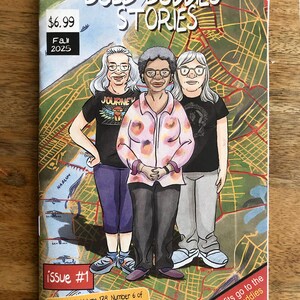 Op de afbeelding: Een stripboek getiteld Bold Buddies Stories, herfst 2025, nummer 1, met drie ge&iuml;llustreerde personen voor een kaart. De cover bevat de tekst $6.99, Published in Volume 178, Number 6 of Annals of Internal Medicine en All profits go to the BOLD Buddies Program.