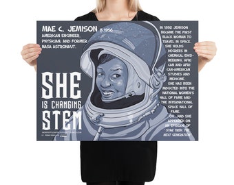 Mae C. Jemison Poster, SHE CHANGED STEM series (Funding Campaign)_Monochromatic