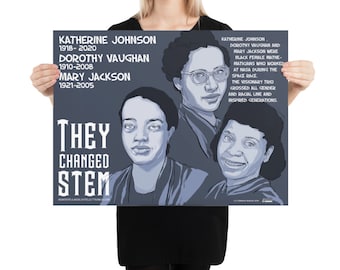 Katherine Johnson, Dorothy Vaughan y Mary Jackson Póster digital, she changed stem series (Funding Campaign)