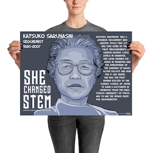 Katsuko Saruhashi Poster, SHE CHANGED STEM series (Funding Campaign)