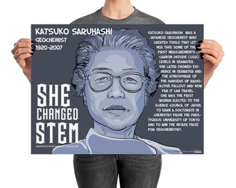 Póster de Katsuko Saruhashi, she changed stem series (Funding Campaign)
