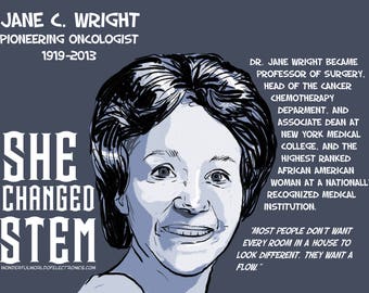 Jane c. Wright, póster digital, serie SHE CHANGED STEM. Archivo descargable (Campaña de financiación)