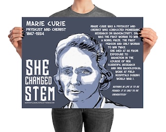 ELLA CAMBIÓ el póster de STEM. Marie Curie. Físico y Químico (Campaña de Financiación)