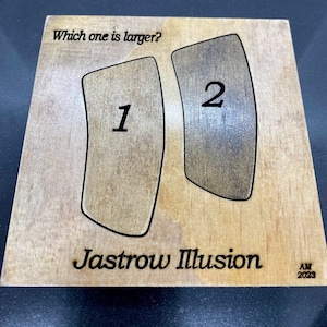 Jastrow Optical illusion made in wood