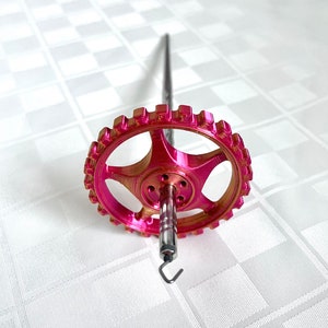 Steampunk Economy Drop Spindle (Fuchsia/Orange colorshift)