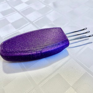 3-hook I-Cord Tool- Glow in the dark Glitter Purple