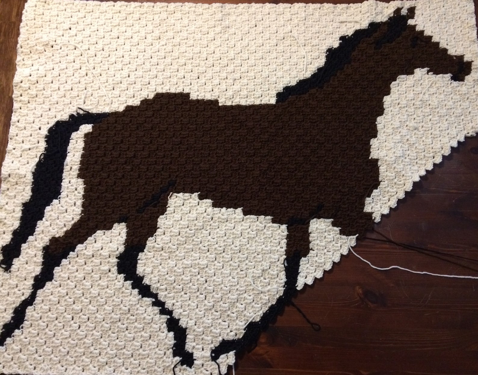 Crochet C2C horse blanket pattern only afghan stroller sized Etsy