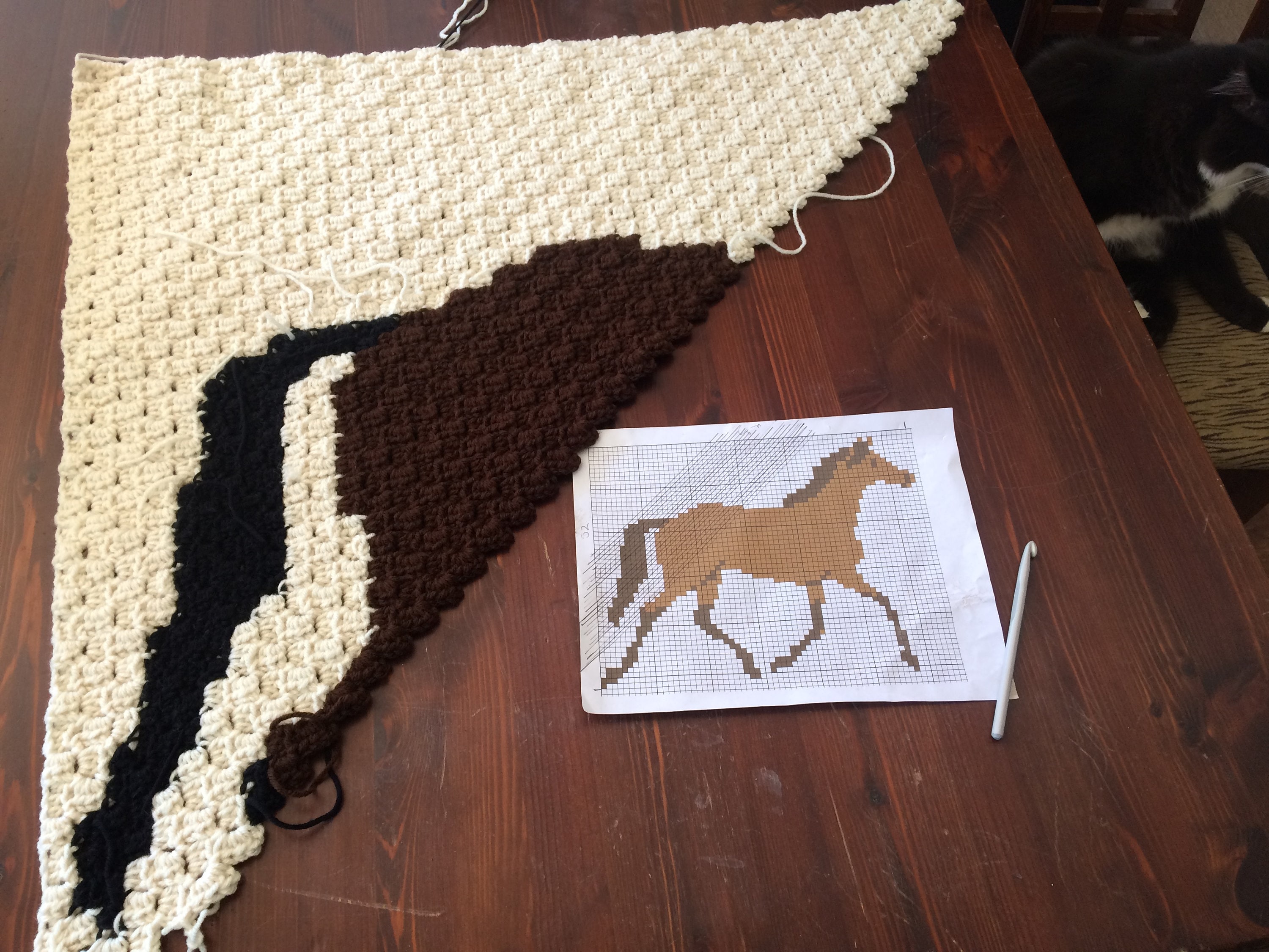 Crochet C2C horse blanket pattern only afghan stroller sized Etsy