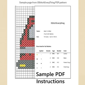 Fire Truck Cross Stitch Pattern PDF – Firefighter Gift & Emergency Vehicle Decor image 3