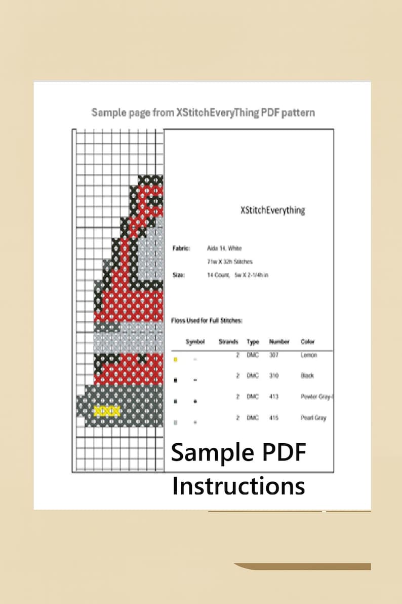Fire Truck Cross Stitch Pattern PDF – Firefighter Gift & Emergency Vehicle Decor image 3