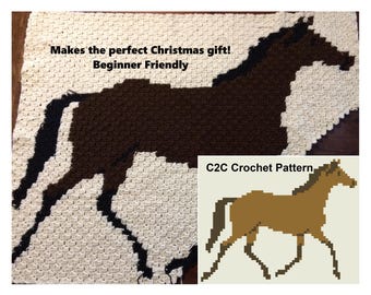 Horse Blanket C2C Crochet Pattern – Beginner Friendly (PDF Pattern)