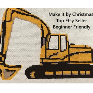 Excavator Crochet Blanket Pattern: Digger Graphgan, C2C (PDF)