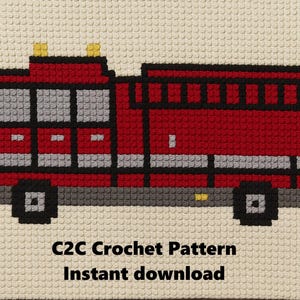 Firetruck Crochet Blanket Pattern: C2C Graphgan Afghan (PDF Pattern)
