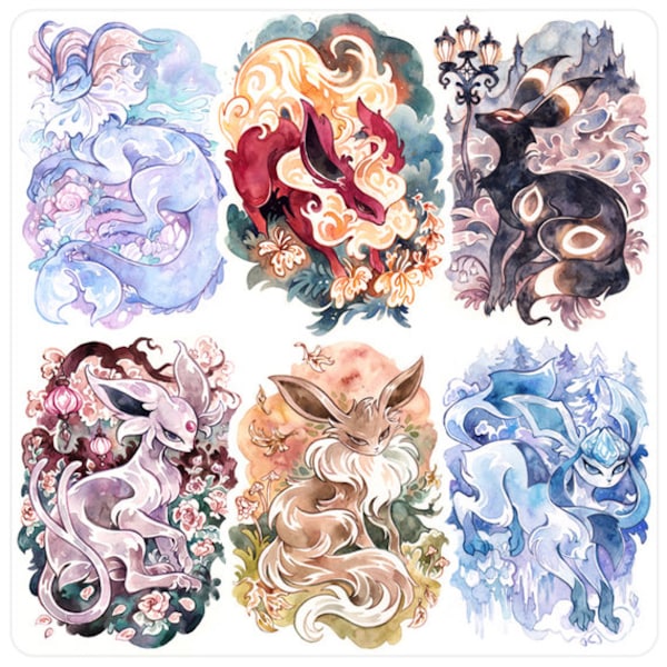 Eevee Series Vinyl Sticker Sheet, by Vetiverfox