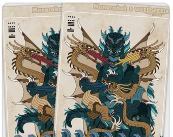 Godzilla vs. King Ghidora Vinyl Sticker, by Monarobot