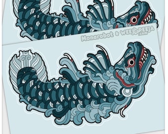 Ancient Coelacanth Vinyl Sticker Sheet, by Monarobot