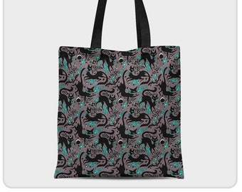 Feline Familiars, Canvas Tote Bag, by Cryptovolans