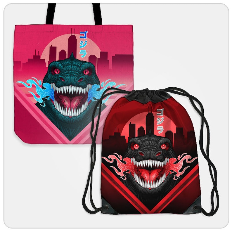 by Stablercake Godzilla Bags tote, cinch, sling, laundry