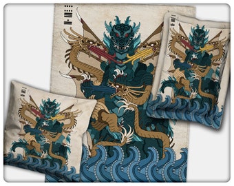 Godzilla vs. King Ghidora (blankets, pillows), by Monarobot