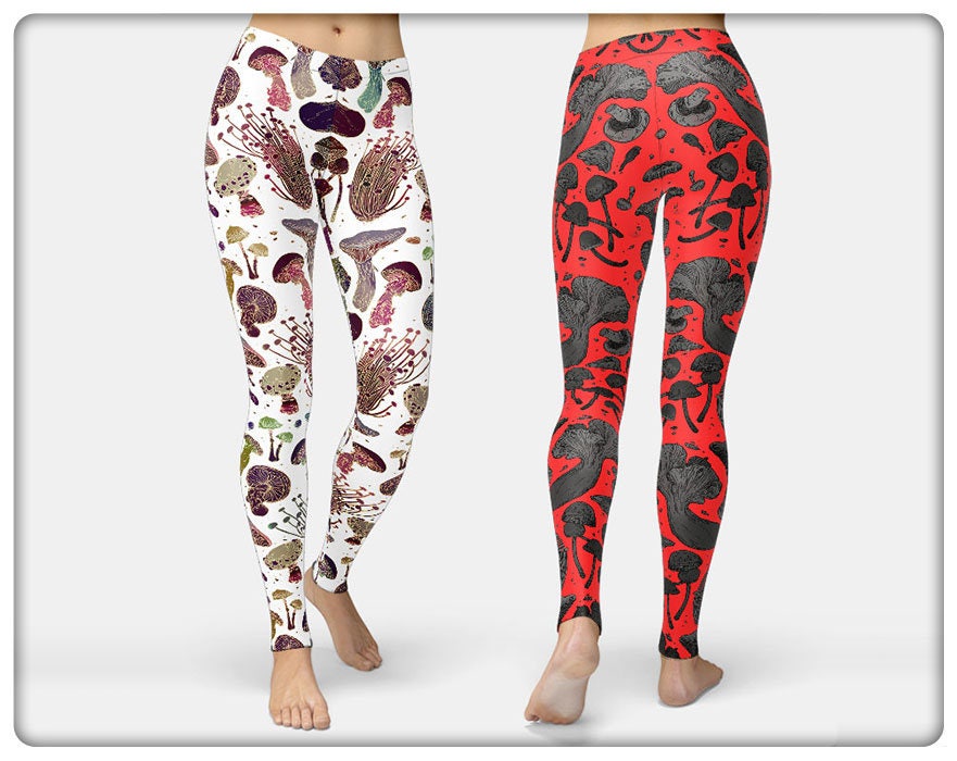 Mushroom Pattern Leggings by Coey Kuhn Etsy