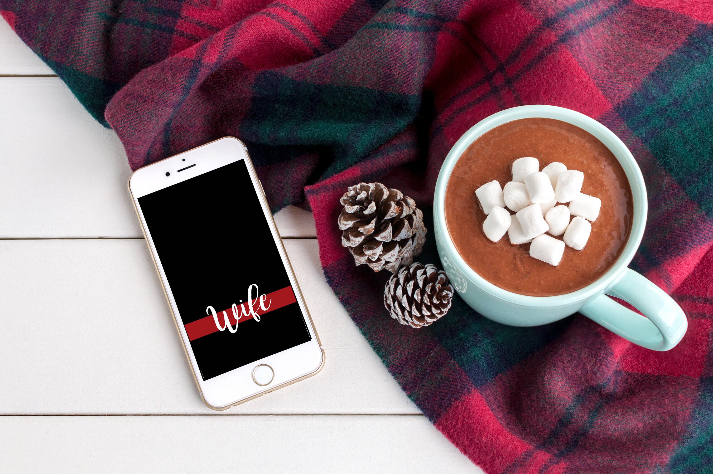 Thin Red Line Wife Iphone Wallpaper Iphone X Etsy India