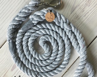 THE MONOCHROME Rope Dog Leash, extra soft cotton dog lead, slip lead, eurolead, multifunctional leash, made by hand