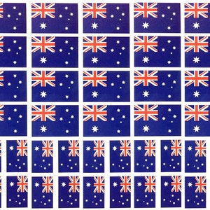 40 Removable Stickers: Australia Flag, Australian Party Favors, Decals