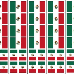 40 Removable Stickers: Mexico Flag, Mexican Party Favors, Decals