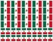 40 Removable Stickers: Mexico Flag, Mexican Party Favors, Decals 