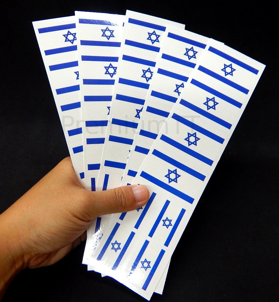 40 Removable Stickers: Israeli Flag Israel Party Favors | Etsy