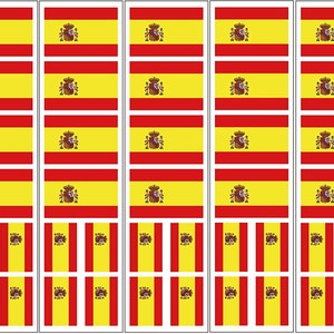 40 Removable Stickers: Spanish Flag, Spain Party Favors, Decals
