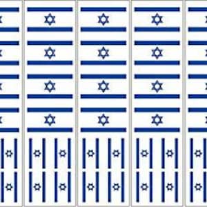 40 Removable Stickers: Israeli Flag, Israel Party Favors, Decals